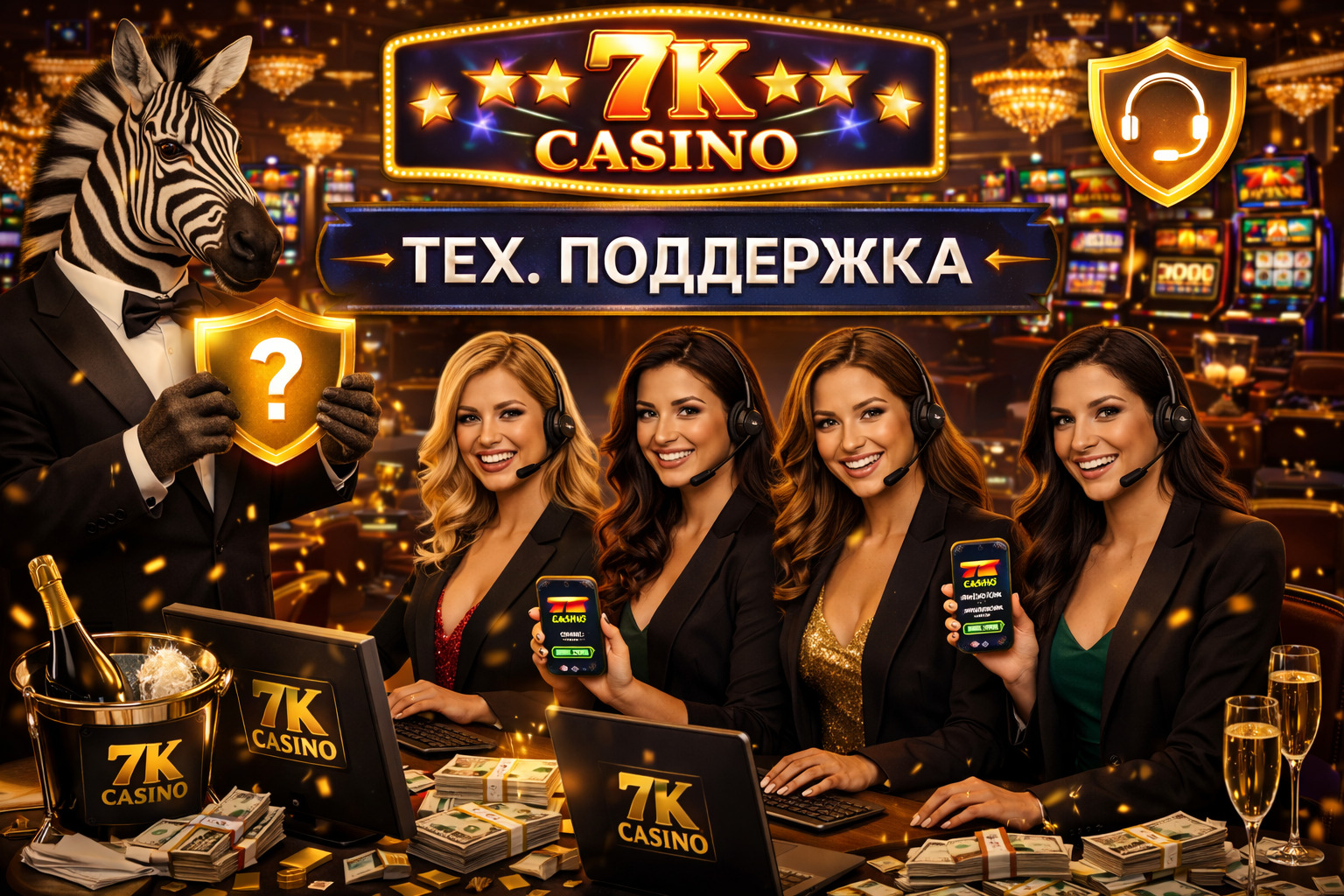 Поддержка 7K Casino в действии